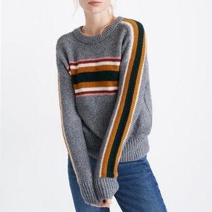 Madewell Grey Striped Sweater